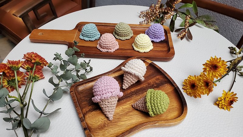 純綿手織りアイスクリーム・ストラップ - 人形・フィギュア - コットン・麻 多色