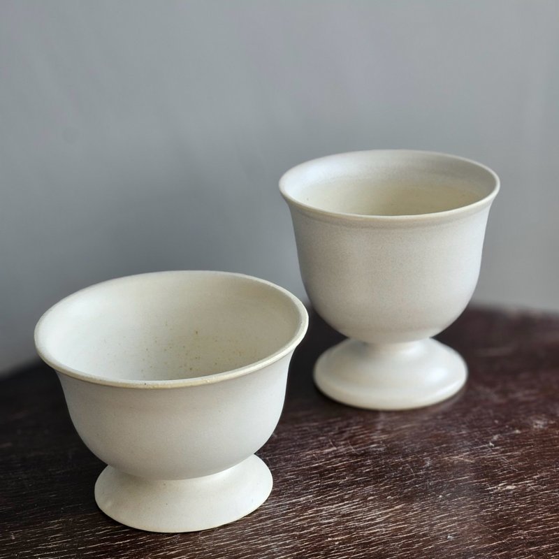 梔子潤白 對飲 雙人酒杯組 咖啡杯組 (含2杯) - 茶壺/茶杯/茶具 - 陶 白色