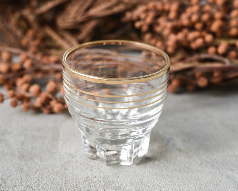 French gold circle shot glass starburst shot glass - แก้วไวน์ - แก้ว 