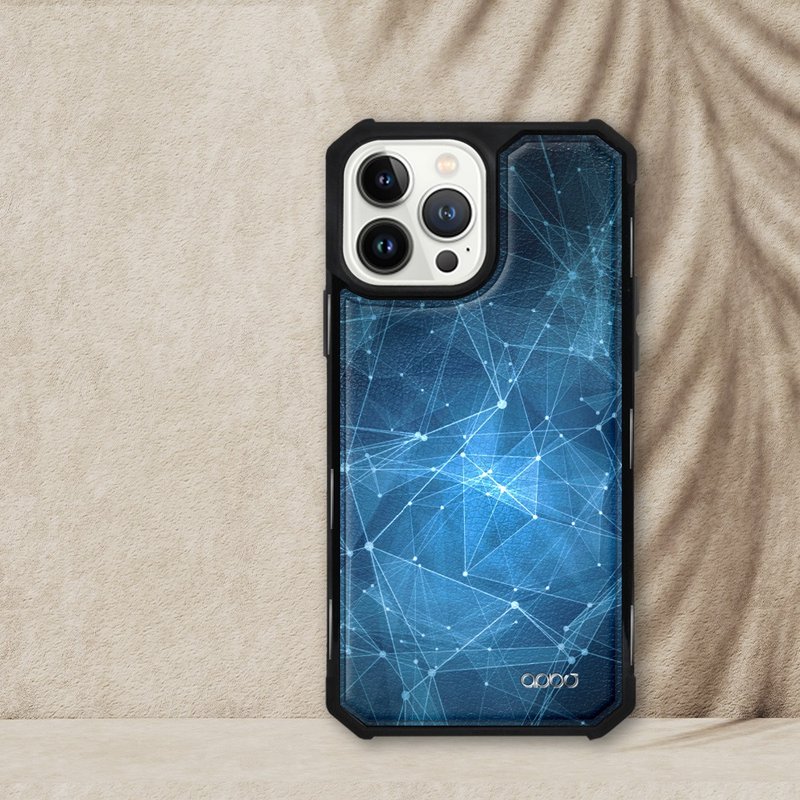 iPhone 13全系列軍規防摔皮革磁吸手機殼-科技-量子(黑殼) - 手機殼/手機套 - 其他材質 多色