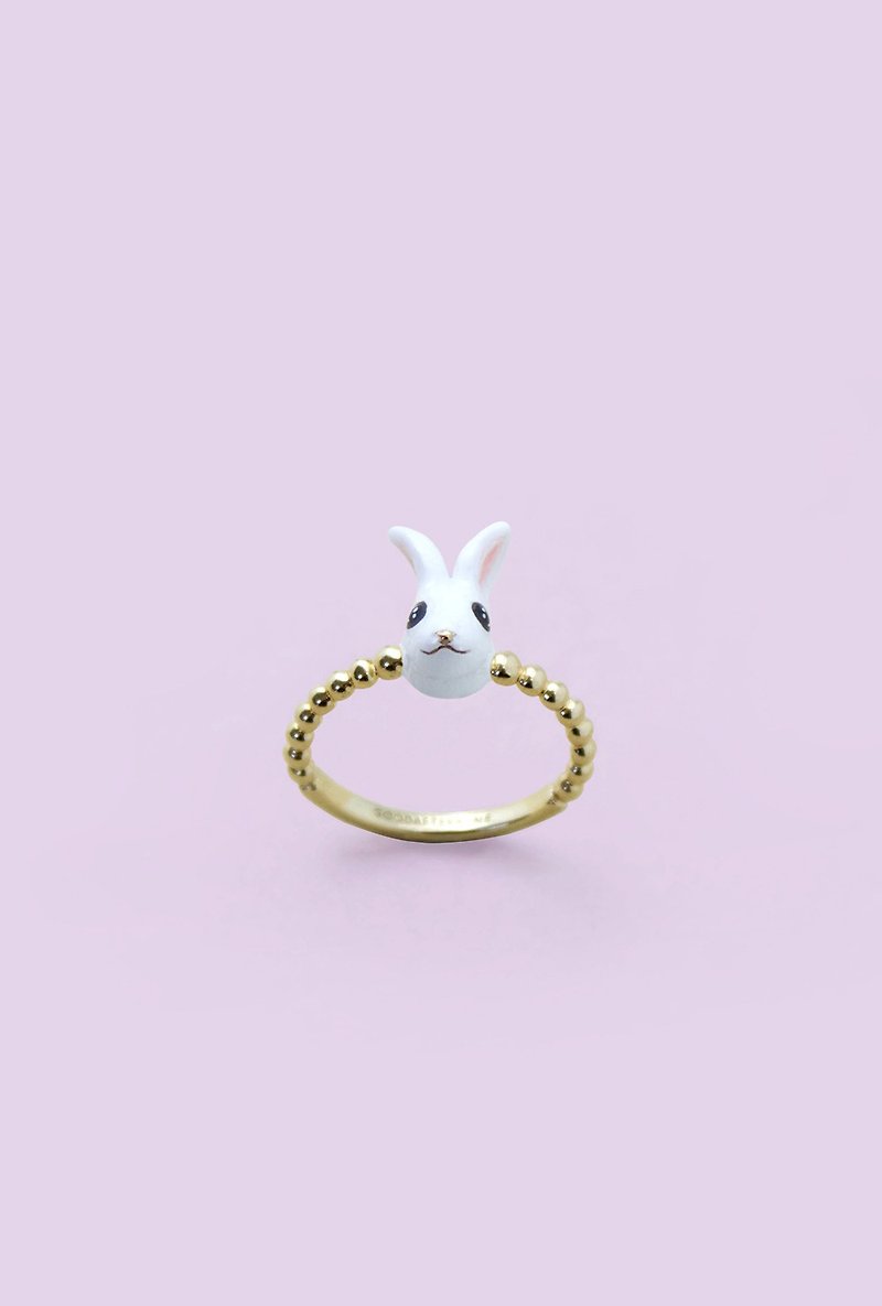 Hare Ring - Chinese zodiac animals. Sign - Rabbit ring , Year of rabbit - General Rings - Other Metals White