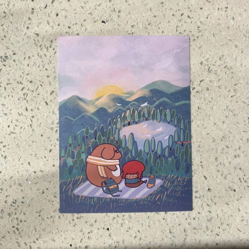 RED和可妮清晨風景明信片 - 卡片/明信片 - 紙 綠色