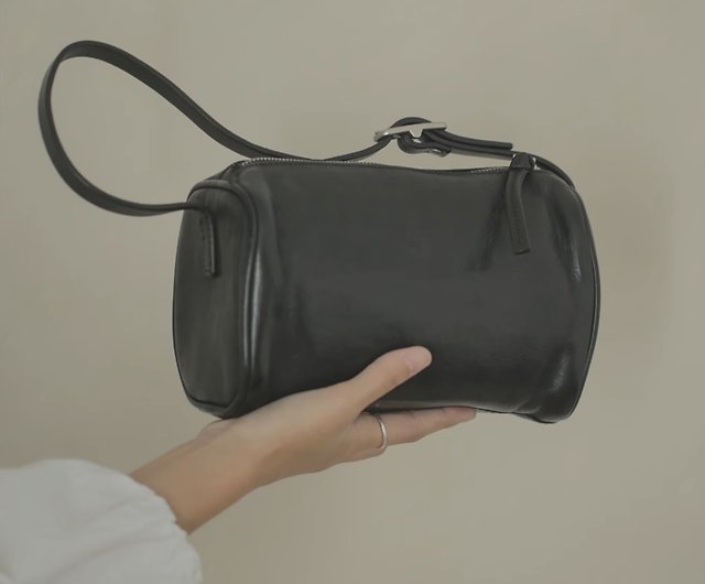 Leather Shoulder Underarm Bag, Textured Leather Tote Bag