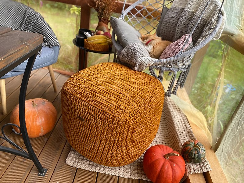Rectangular outdoor ottoman pouf Handmade stuffed patio pouf - Chairs & Sofas - Polyester 