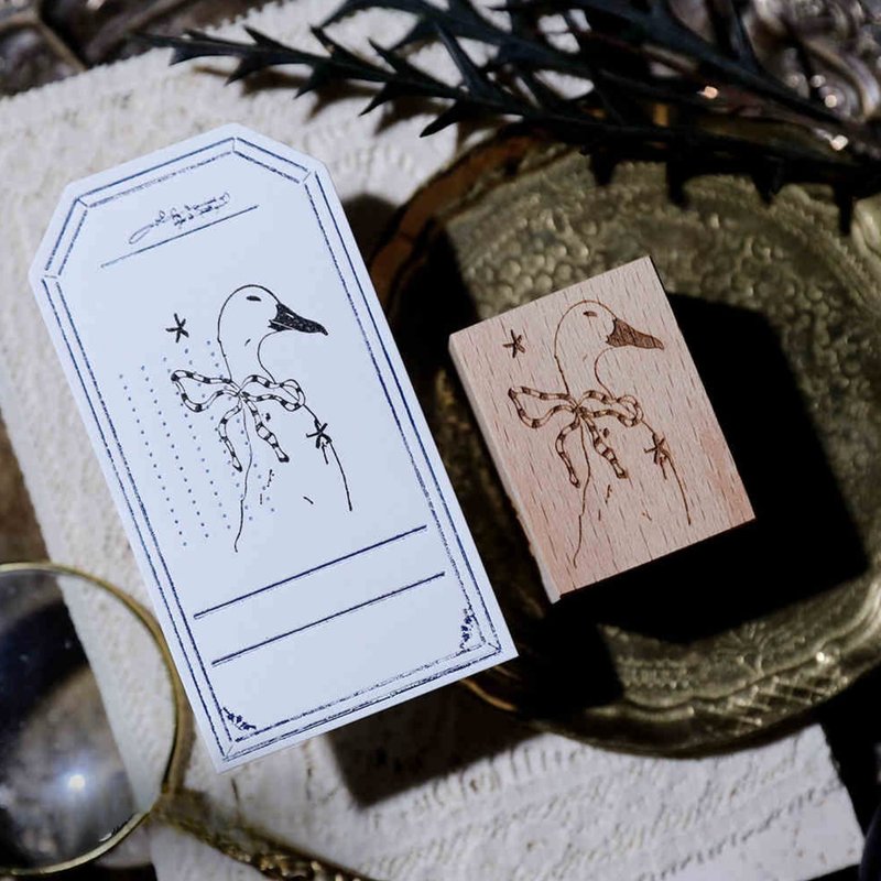 Beautiful Goose Magic Fantasy Wood Notebook Stamp - ตราปั๊ม/สแตมป์/หมึก - ไม้ 