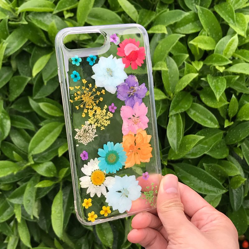 iPhone 7 PLUS 手機殼 Dry Pressed Flowers Case 押花 乾燥花 彩色壓花 033 - 手機殼/手機套 - 植物．花 多色