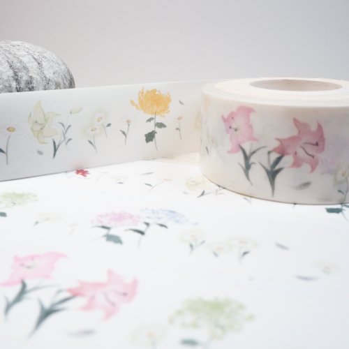 Elegant flowers wild flowers chrysanthemums lilies paper tape