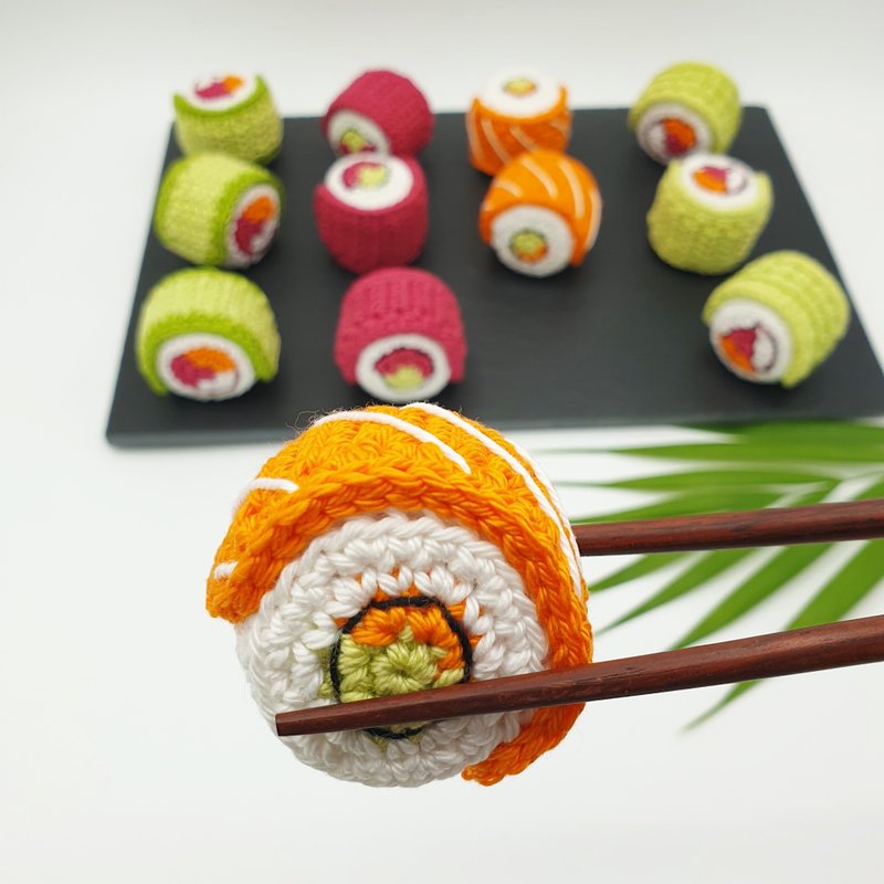 California Roll Sushi (Uramaki Sushi) Crochet PATTERN PDF - 手工藝教學/工具書 - 其他材質 