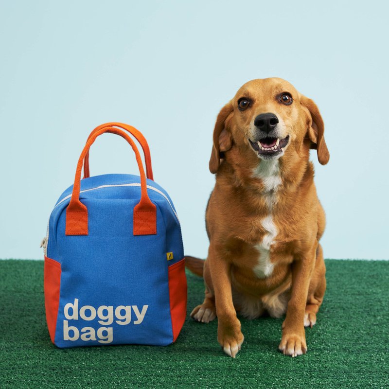 拉鍊隨手袋【doggy bag】-加拿大Fluf有機棉_狗狗造型 遛狗袋 - 手提包/手提袋 - 棉．麻 粉紅色