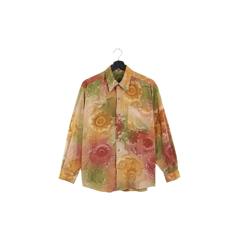 Back to Green:: Fruit Smudge // Wearable for both men and women //vintage Shirts - Men's Shirts - Silk 