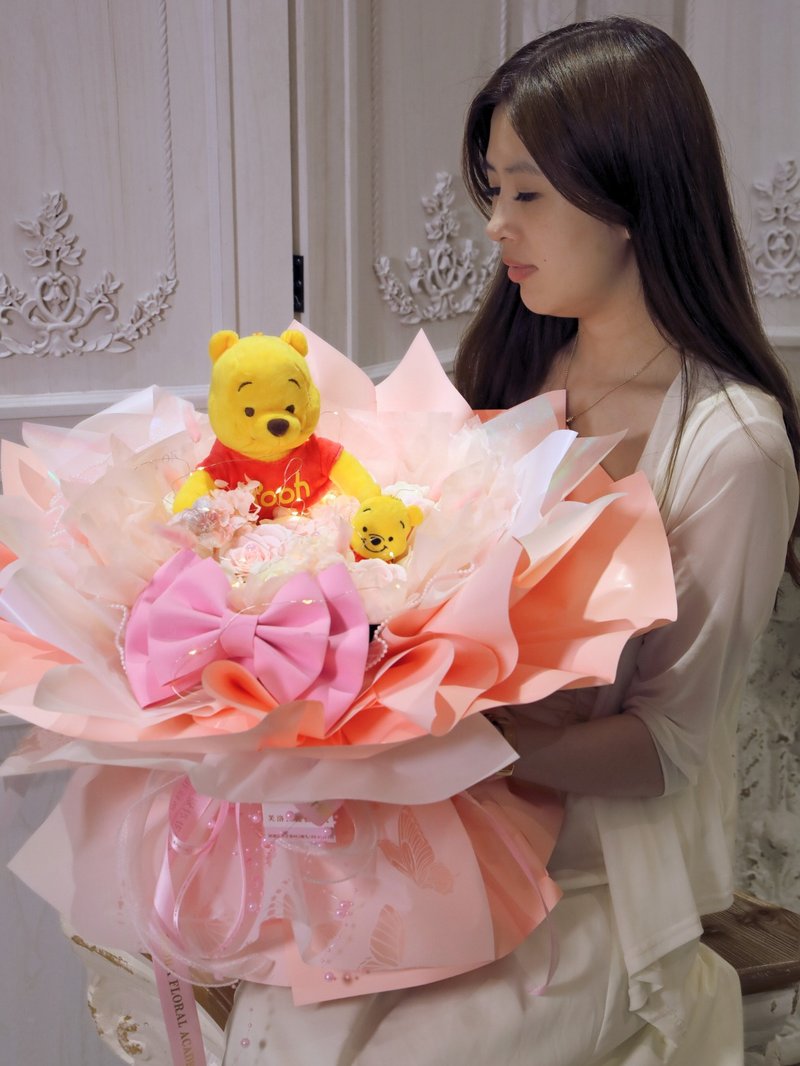 香皂永生花束 玩偶花束 - 乾燥花/永生花 - 植物．花 黃色