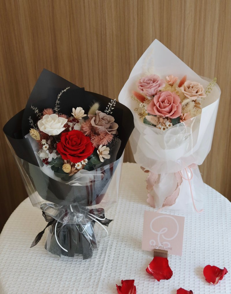 花蔓限定・永生花束 不凋的心意 - 乾燥花/永生花 - 植物．花 粉紅色