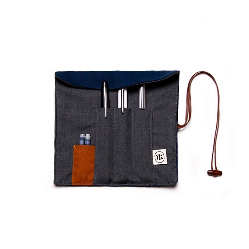[pen bag] - night cool - กล่องดินสอ/ถุงดินสอ - ผ้าฝ้าย/ผ้าลินิน สีน้ำเงิน