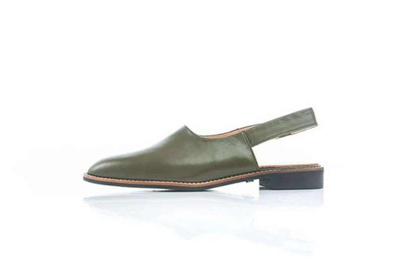 NOUR sandal / NOUR 簡約涼鞋 - Olive 橄欖綠 - 涼鞋 - 真皮 綠色