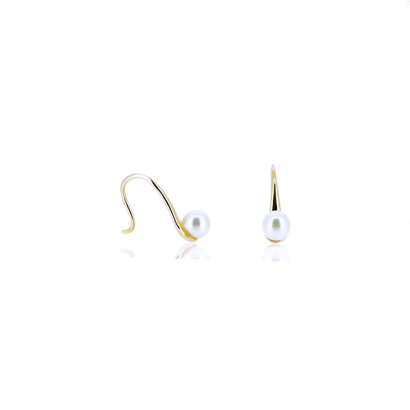 淡水珍珠純銀耳鈎 (銀/玫瑰金/18k金) | 珍珠系列 - 耳環/耳夾 - 其他金屬 白色