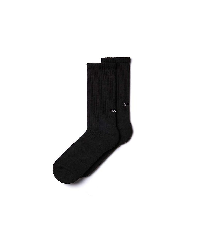 Cotton & Hemp Socks Black - Essential Crew Sport Casual Socks - Black
