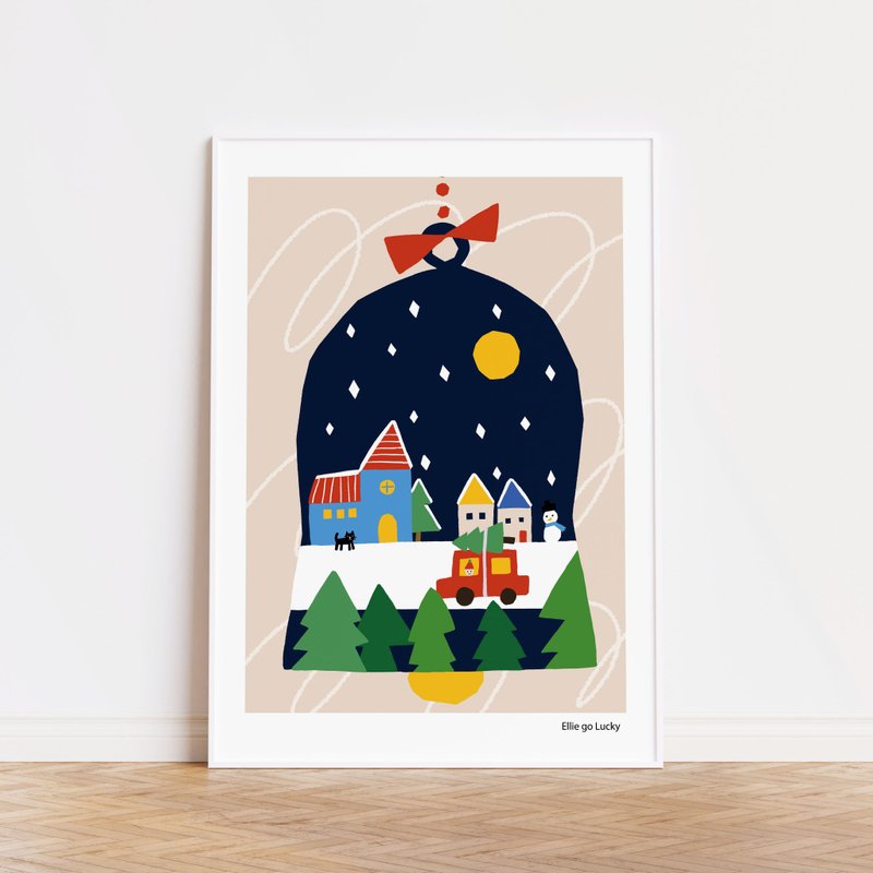 Art print/ Christmas Bell / winter poster A4,A3 - โปสเตอร์ - กระดาษ 