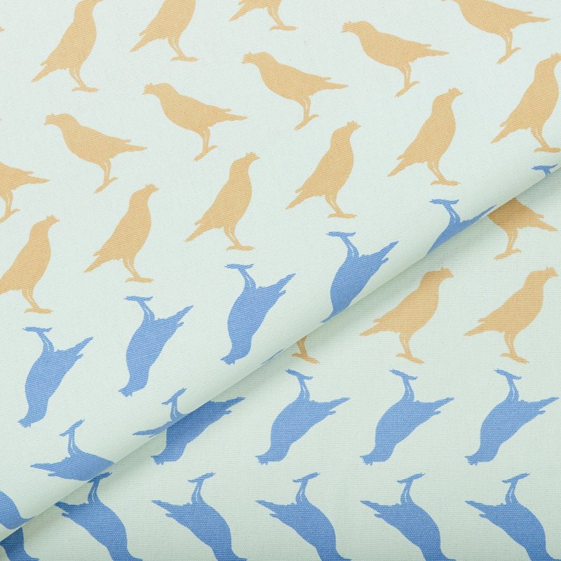 ハンドプリントファブリック ４００g/ヤード/台湾ハッカチョウ No.5/Airy Blue - 編み物/刺繍/羊毛フェルト/裁縫 - コットン・麻 多色