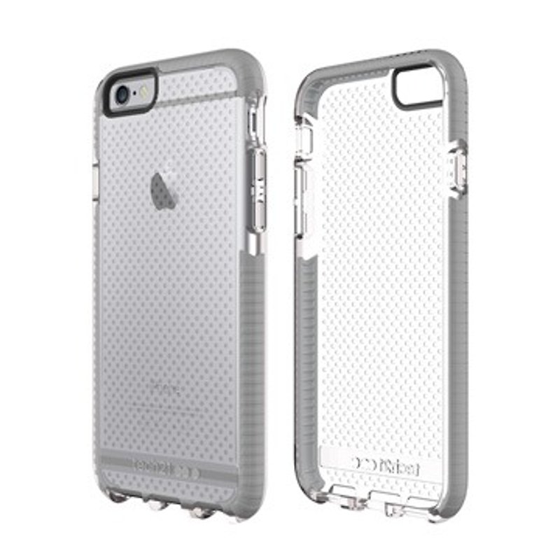 British super Tech21 Impact Evo Mesh iPhone 6 / 6S crash protection soft shell - Transparent Grey (5055517399685) - Phone Cases - Paper Gray