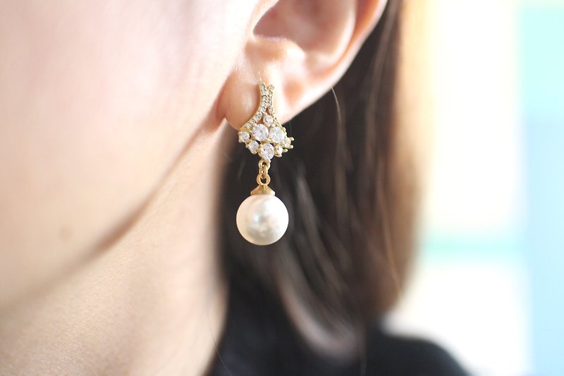 Castle dance-Brass earrings - Earrings & Clip-ons - Copper & Brass Gold
