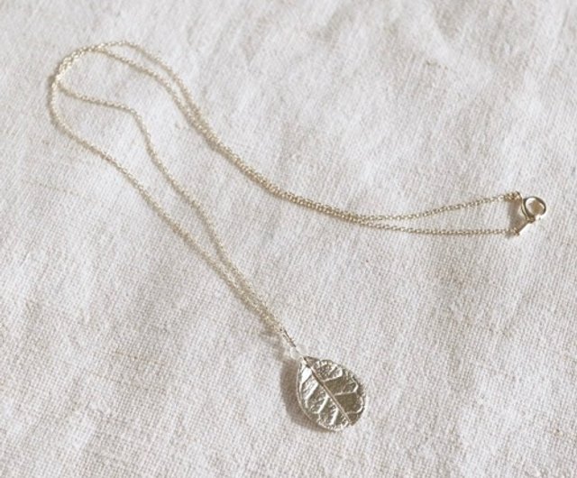 Feijoa small leaf stone necklace [P076SV(ST)] - Shop ateliersimo