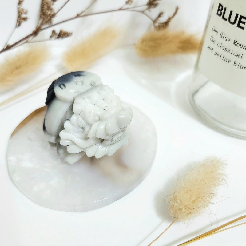 背錢幣太極玉龍龜 - 擺飾/家飾品 - 玉石 銀色