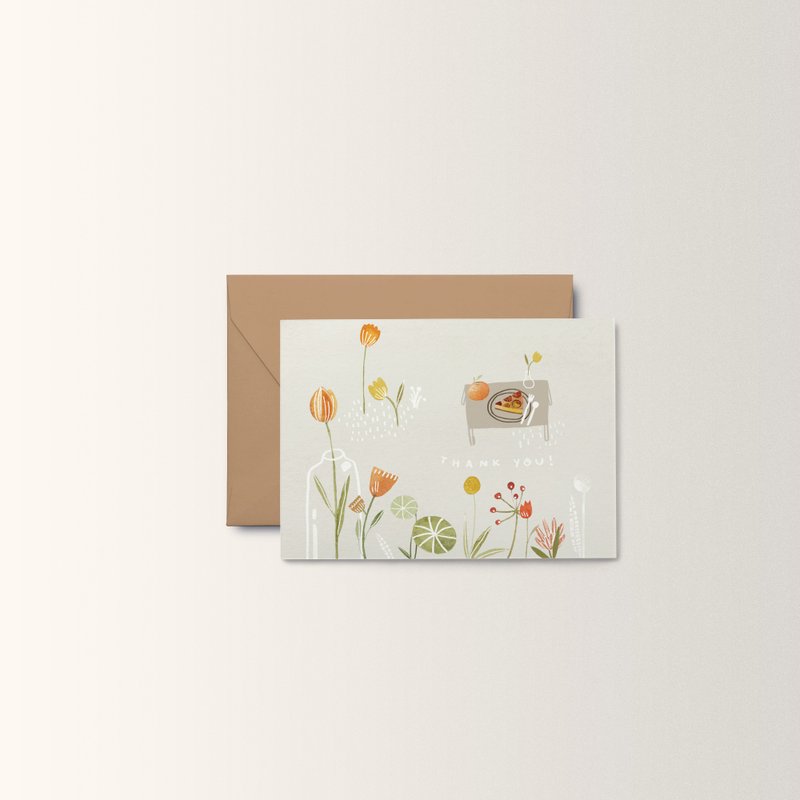 tulips thank you postcard - 卡片/明信片 - 紙 