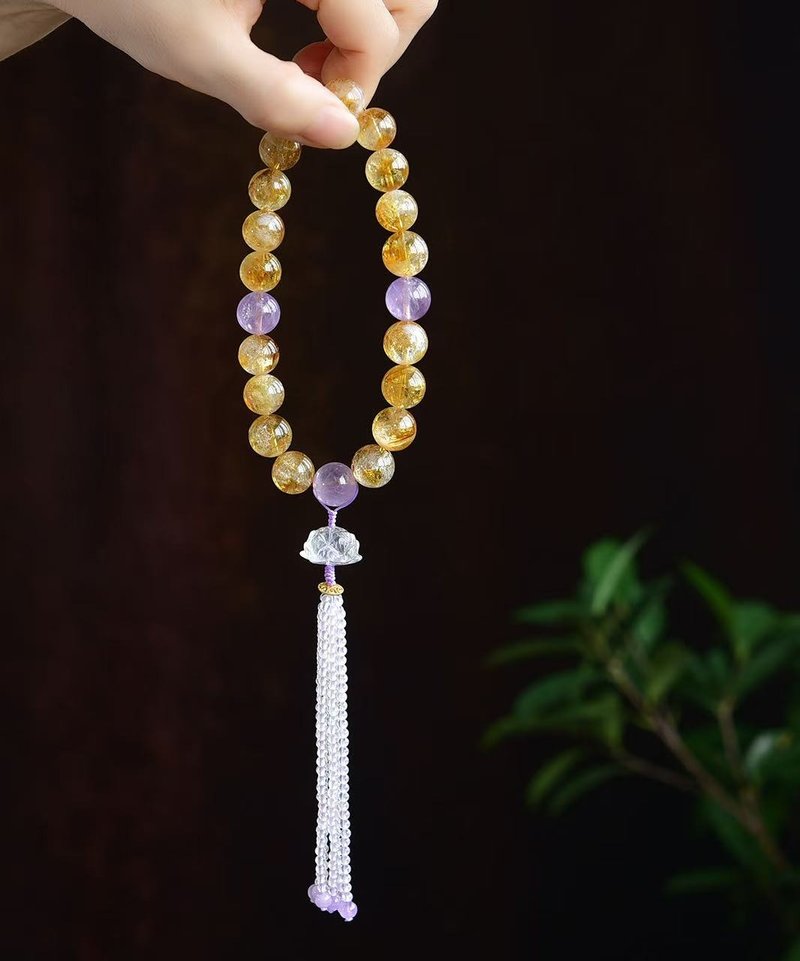 水晶黃阿塞手持 寓意吉祥如意 雕工精緻 上身簡單大方 - 其他 - 水晶 