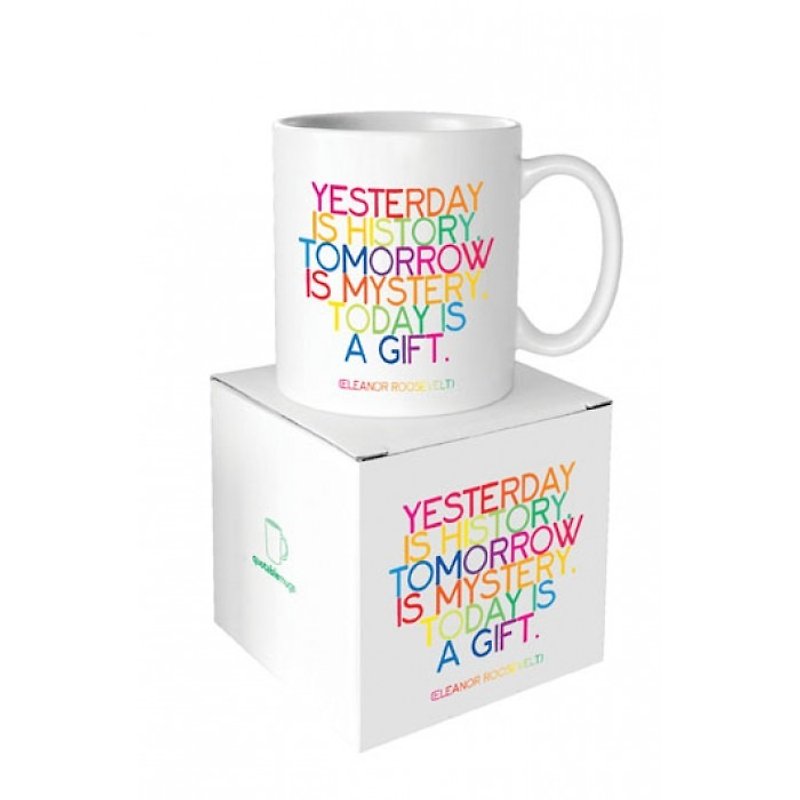 Today Is A Gift Famous Quotes Cup - Mugs - Porcelain Multicolor
