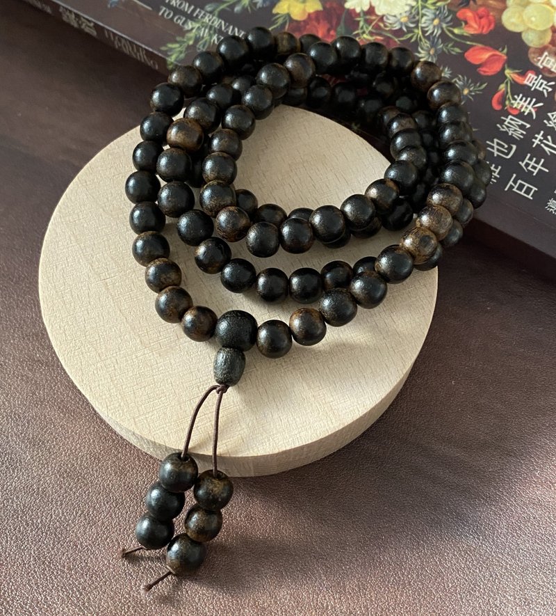 ʚ(Yuan De Tu Ji)ɞ Wooden Necklace ๑108 Agarwood Beads - สร้อยคอ - ไม้ สีนำ้ตาล