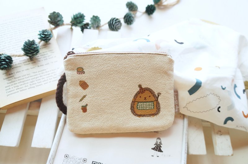 little hedgehog  bag - Toiletry Bags & Pouches - Cotton & Hemp Multicolor