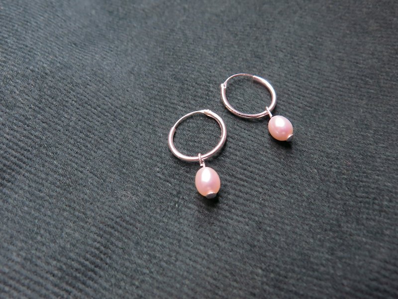 simple pearl earring - ต่างหู - เงินแท้ สีเงิน