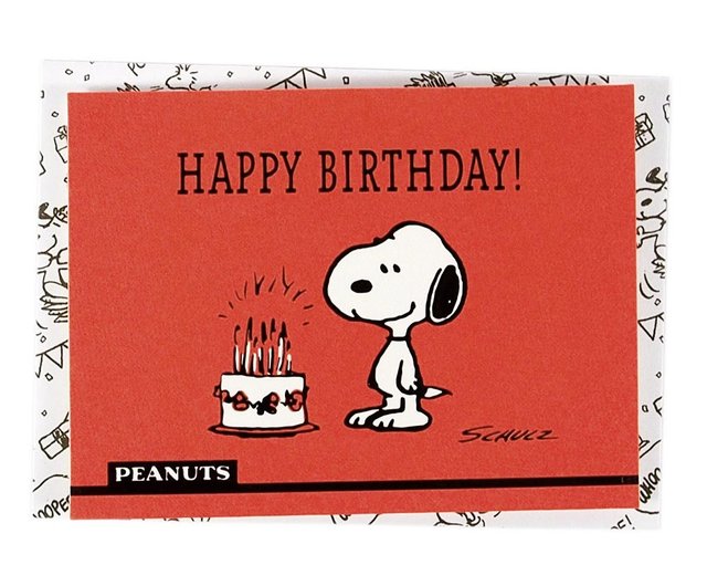 Snoopy Confused Tucker Happy Birthday Hallmark Peanuts Snoopy Small Gift Card Shop Hallmarkcards Cards Postcards Pinkoi