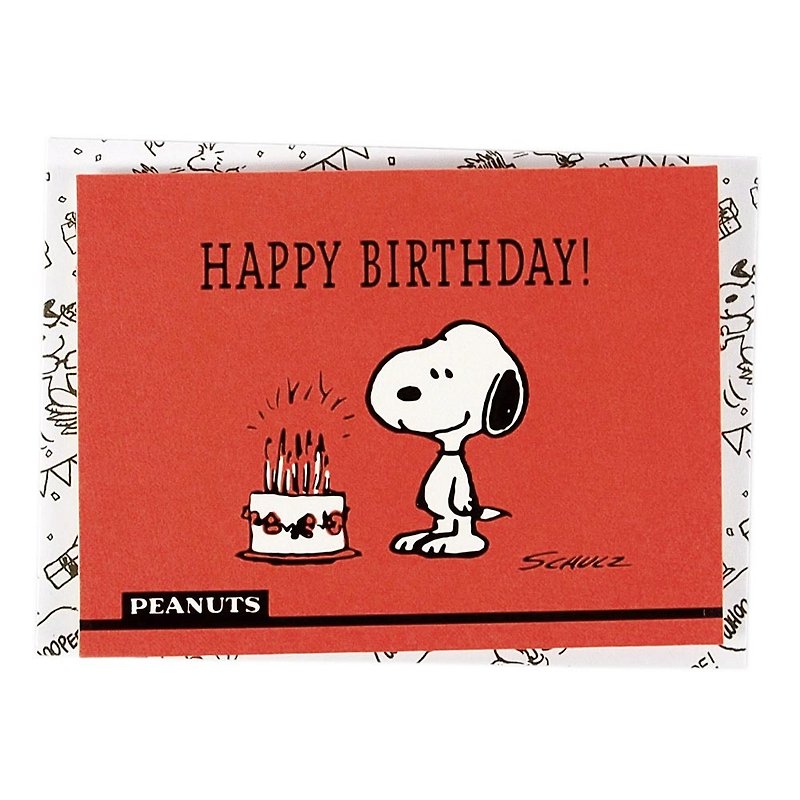 Snoopy confused Tucker Happy Birthday [Hallmark-Peanuts Snoopy - Small Gift Card] - Cards & Postcards - Paper Red