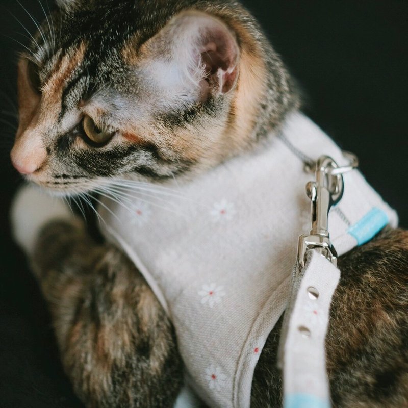 SHAPU La-High-angle bustier-small white flowers (excluding leash) - Collars & Leashes - Polyester 