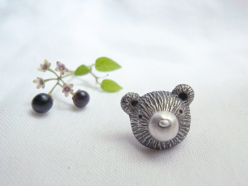 Teddy Bear--Little Bear--Silver Bear --Sterling Silver--Brooch - Brooches - Sterling Silver Gray