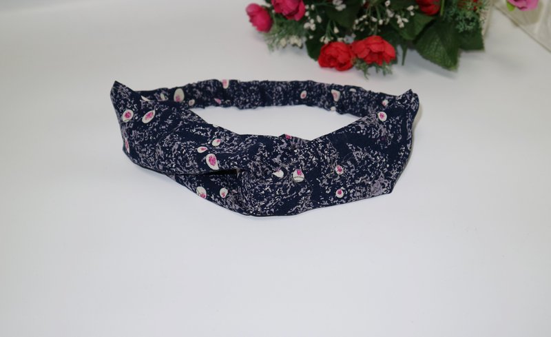 Blue and purple elastic cross headband - ที่คาดผม - วัสดุอื่นๆ 