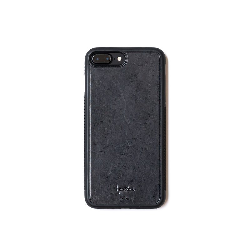 Patina | Leather Handmade iPhone Soft Case - Phone Cases - Genuine Leather Gray