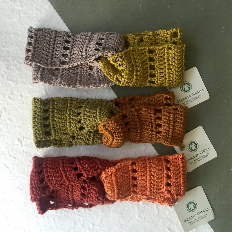 Organic cotton crochet duo colour headband -earth colour selection 2018 - เครื่องประดับผม - ผ้าฝ้าย/ผ้าลินิน สีนำ้ตาล
