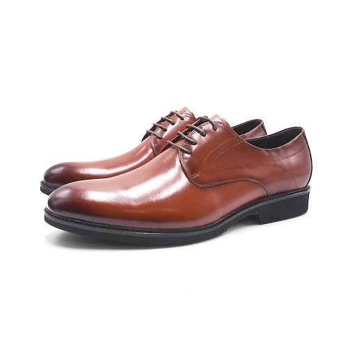 米蘭皮鞋Milano PQ(男)大尺碼細縫線條德比皮鞋 男鞋-棕色