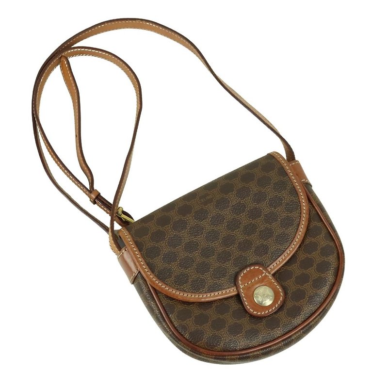 Celine Brown Macadam M06 PVC Shoulder Bag – 01427 - กระเป๋าแมสเซนเจอร์ - พลาสติก สีนำ้ตาล