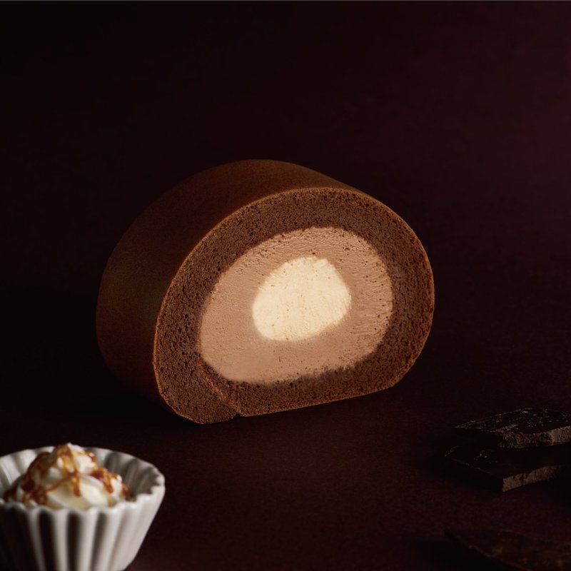 【1%bakery】Ultimate chocolate caramel filled raw milk roll - Cake & Desserts - Fresh Ingredients Brown