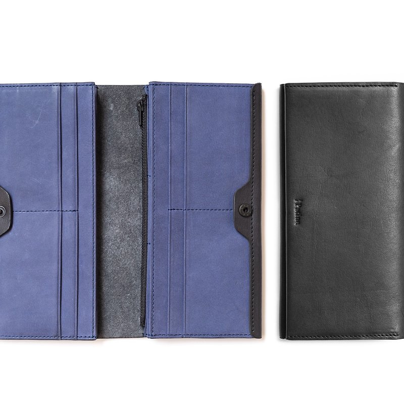 Lydia 16カードの折り畳み式の長いクリップを押すことができ、オプションのカラーマッチング - 財布 - 革 多色