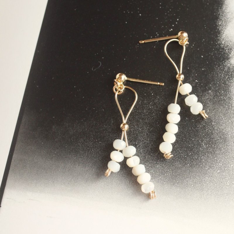 [Christmas Ornaments] I CARE-Natural Pearl Earrings 14KGF Gold Injection - Earrings & Clip-ons - Shell White