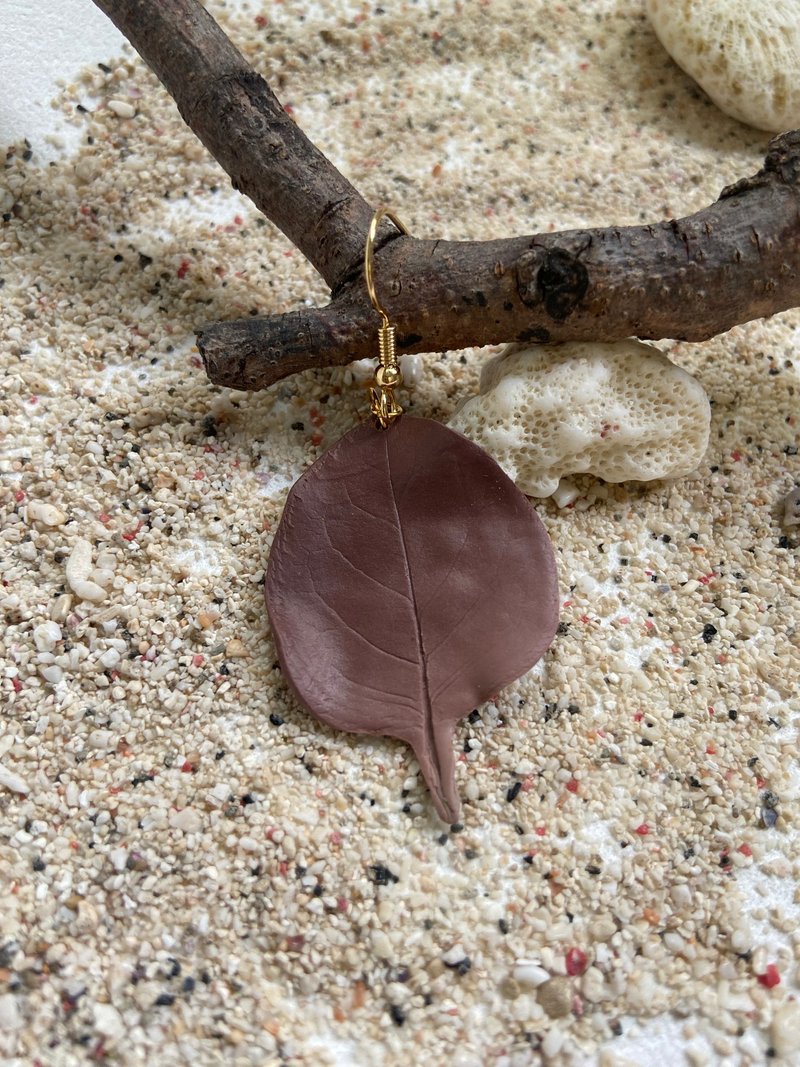 秋冬手作軟陶耳環耳夾 - 耳環/耳夾/耳骨夾 - 其他材質 