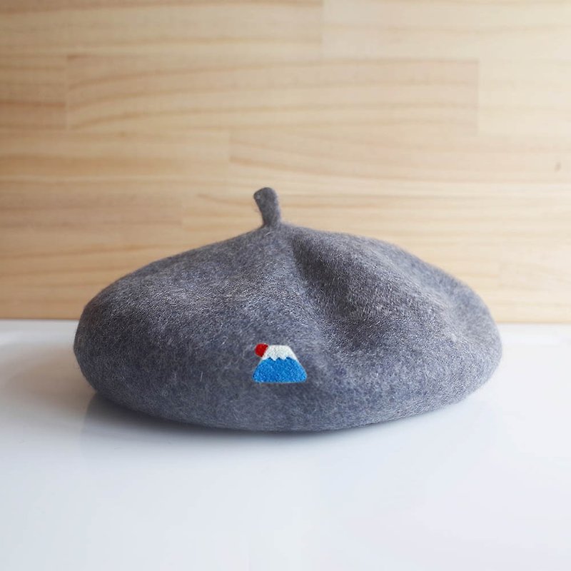 [Q-cute] beret series - Fuji Mountain hat - can add words - Hats & Caps - Wool Multicolor