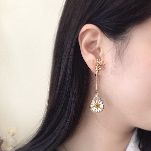 フラワークリップ＋イヤリング kira-flower-clip-on-earring-
