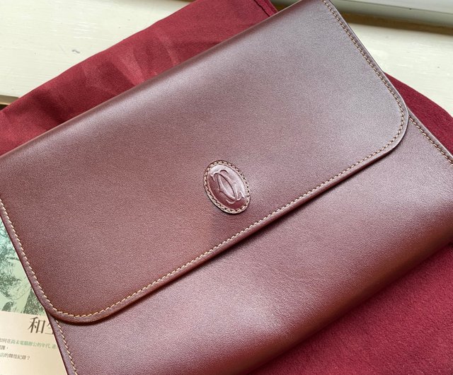 【美品】Cartier　カルティエ　赤　クラッチバッグ　ヴィンテージ 美品 Cartier カルティエ ヴィンテージレッドクラッチバッグ クロス