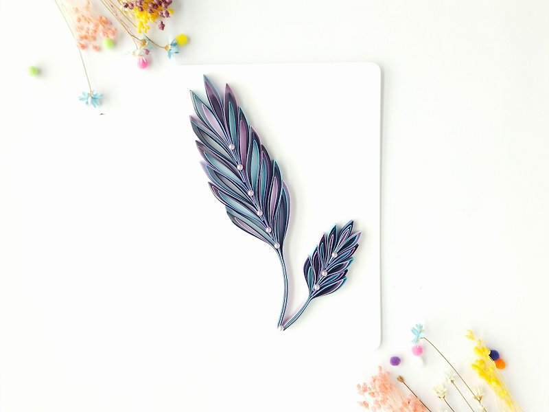 Hand made decorative cards-feather - การ์ด/โปสการ์ด - กระดาษ สีม่วง