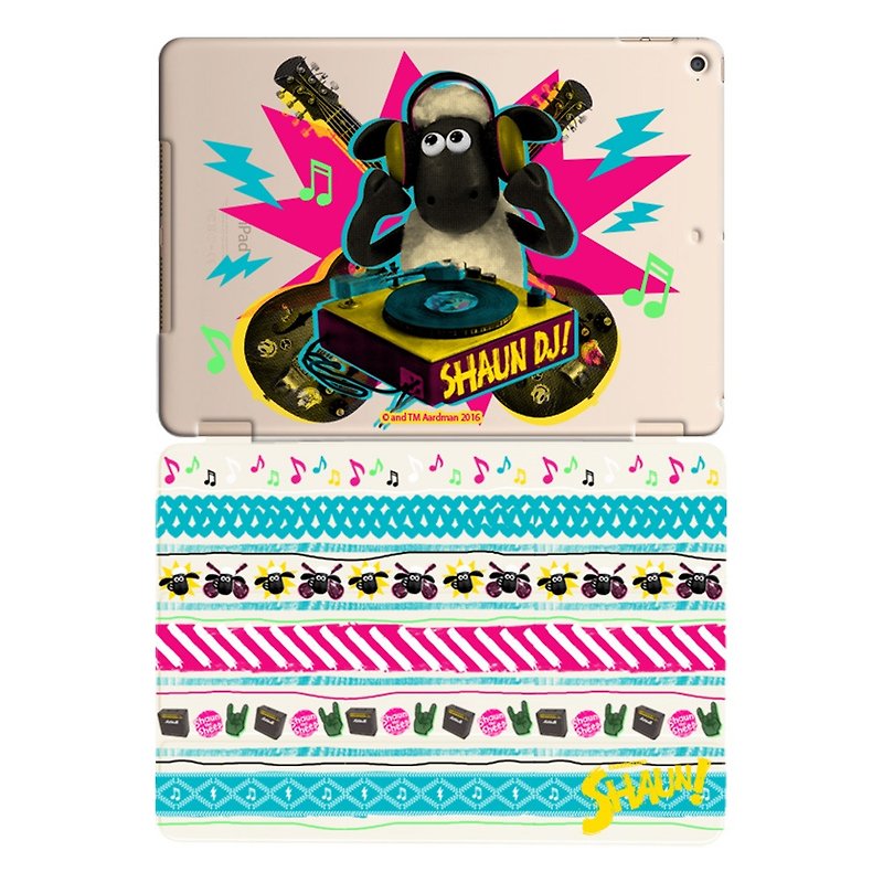 Smiled sheep genuine authority (Shaun The Sheep) -iPad crystal shell: [DJ time] "iPad / iPad Air" Crystal Case (Transparent) + Smart Cover (White) - Tablet & Laptop Cases - Plastic Multicolor